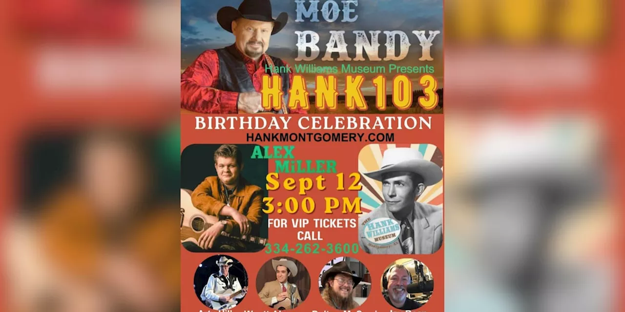 Montgomery to Honor Hank Williams with 103rd Birthday Memorial Concert