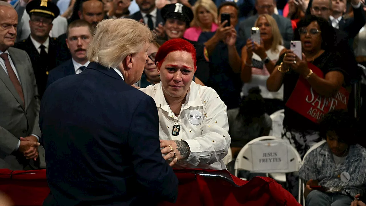 Trump Pauses Long Island Speech to Comfort Bronx Family