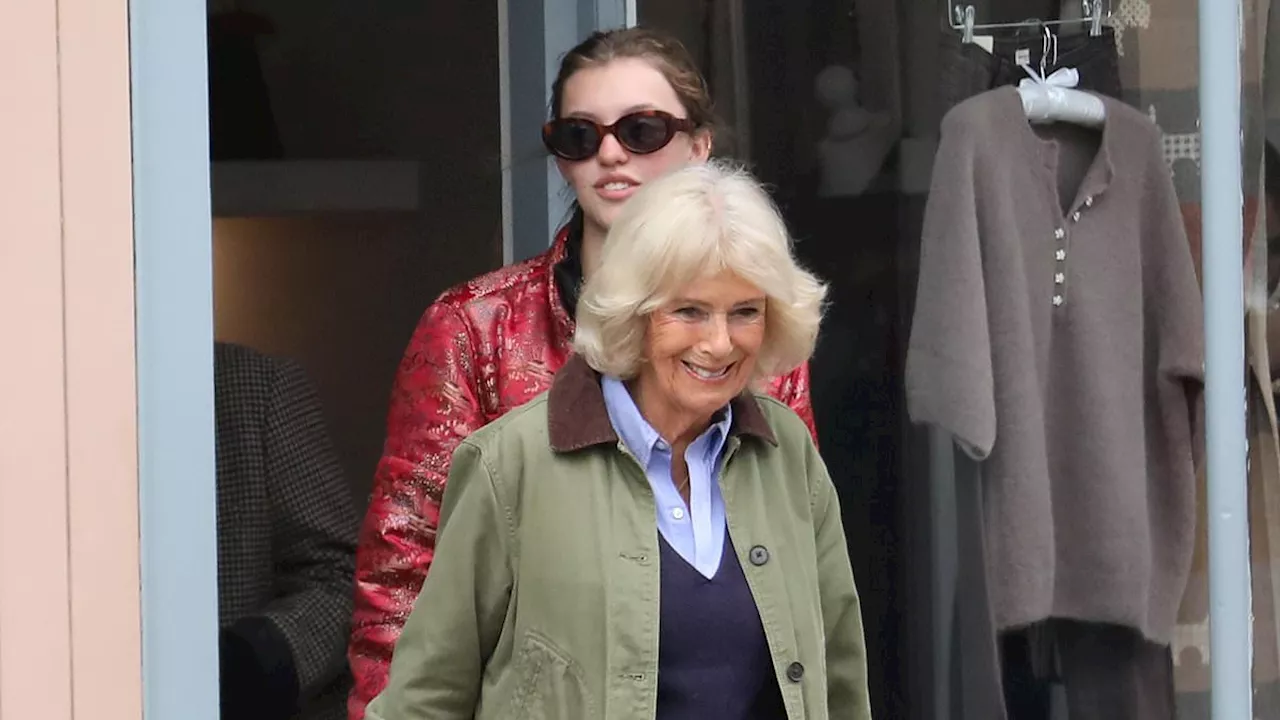 Camilla takes a break from Balmoral for a girls' day out in Ballater