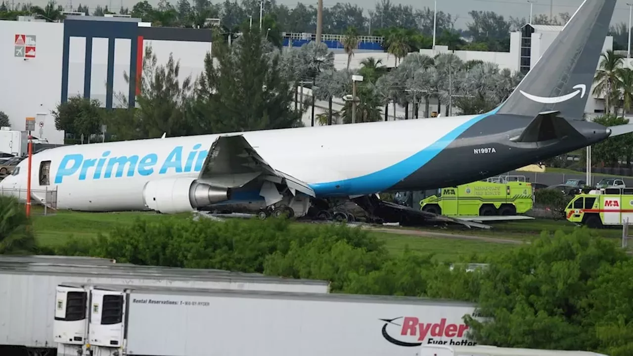 U.S. investigators probe Amazon cargo jet's fiery runway crash that killed 5 in Miami
