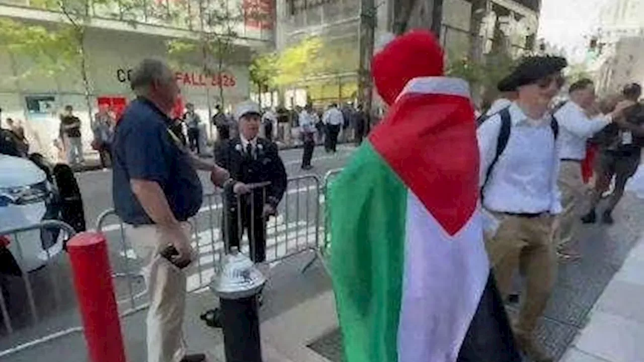 Elmo Costume Clash: Non-FDNY Firefighter Confronts Pro-Palestinian Protester at Ground Zero