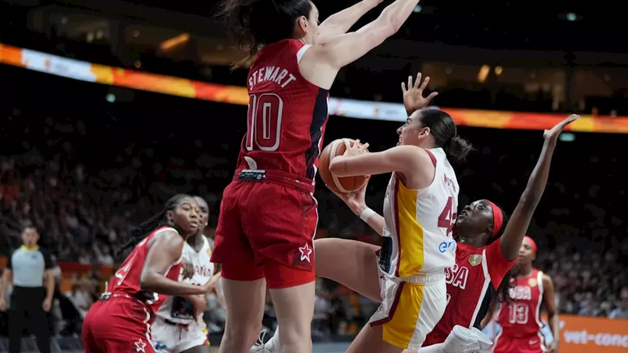 U.S. women beat Spain 76-66 to reach FIBA World Cup final, setting up Olympic rematch with France
