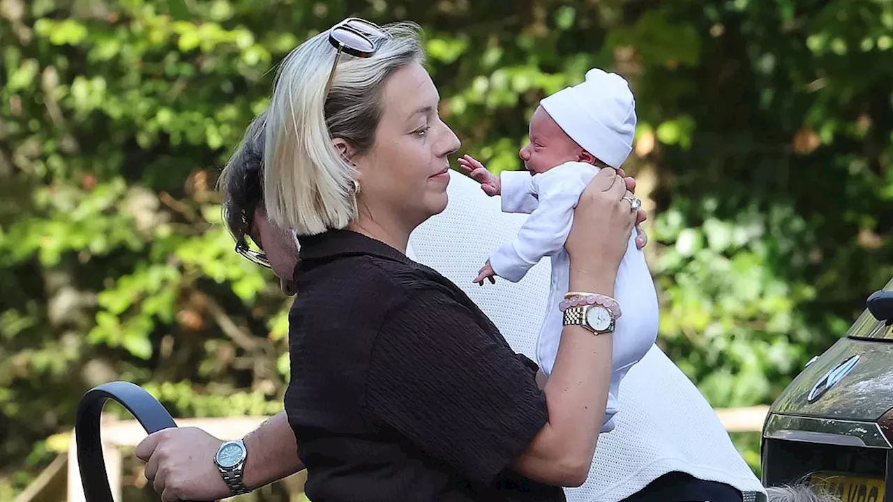 Kelsey Parker Steps Out with Newborn Daughter River After Birth Announcement