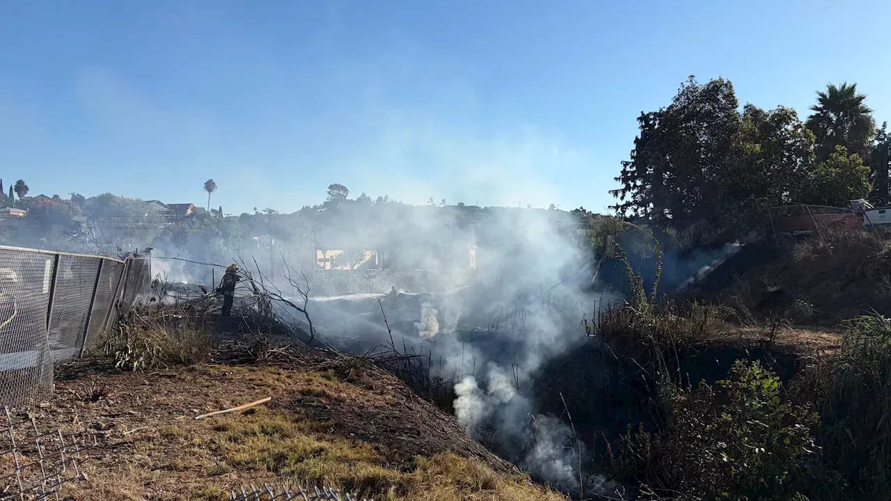 Two Fires Burn Three Acres in San Diego, Disrupting Traffic and Threatening Structures