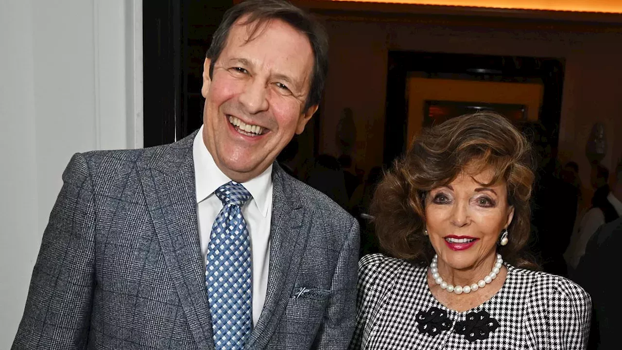 Joan Collins and husband Percy Gibson celebrate the launch of a new Claridge's book at a glamorous date night event