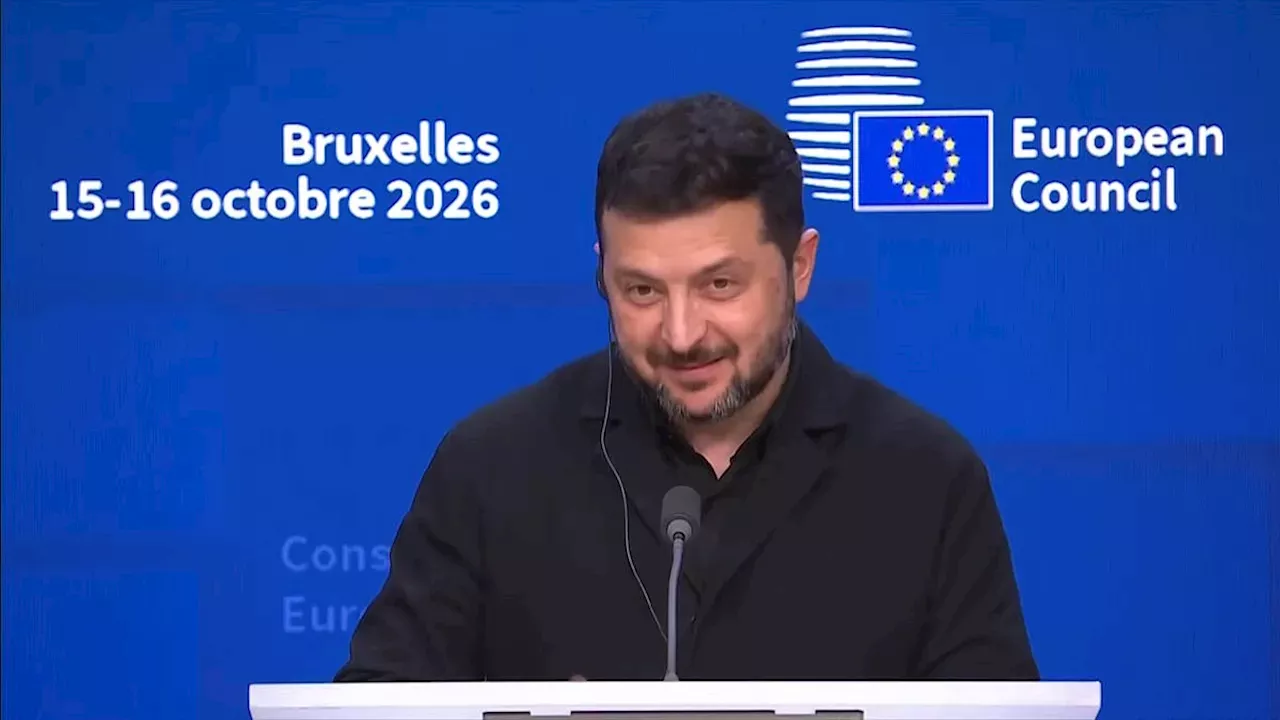 Zelensky Responds to Trump Scapegoat Question at Brussels Press Conference