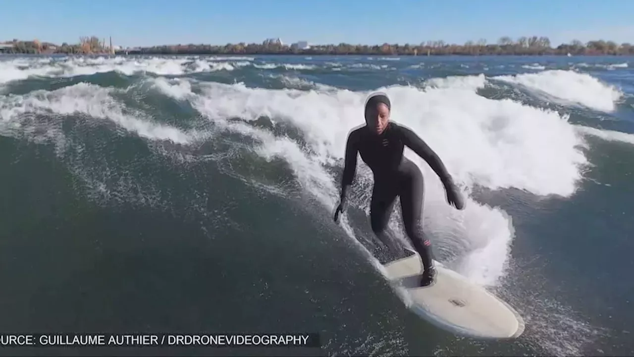 Montreal surfer Chloé Mocombe placed second in California Black surf contest