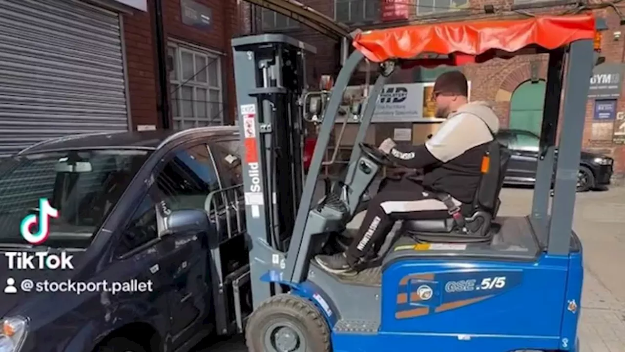 Forklift Justice: Stockport Business Owner Moves Blocking Car to Send Message