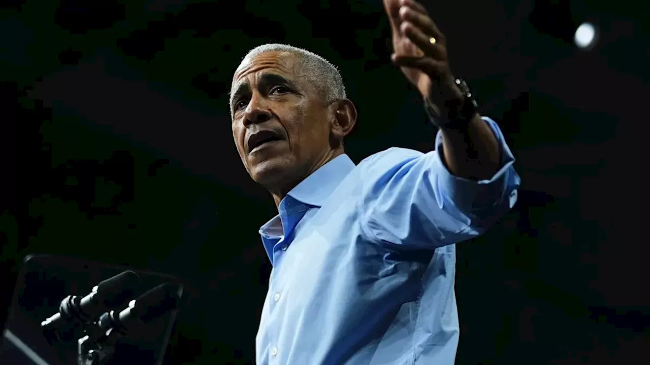 Obama mocks Trump tariff war with Canada at Detroit rally