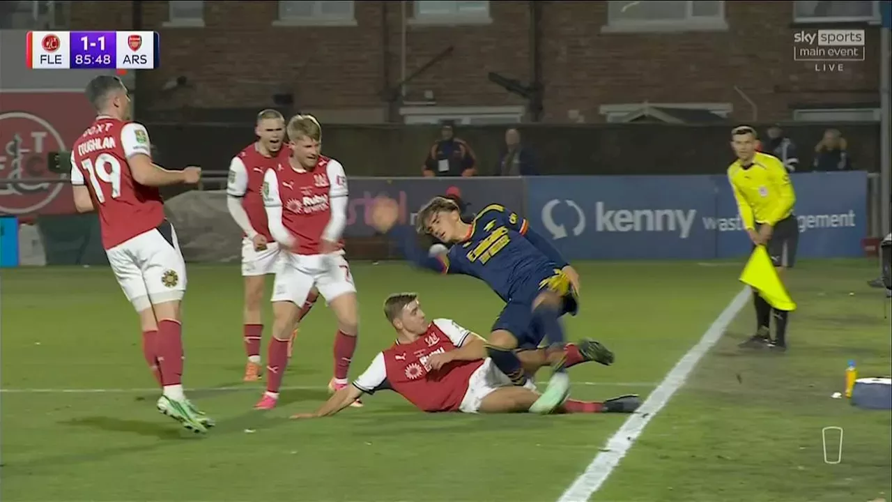 Arsenal fans fume over 'thuggish' tackle and pitch size after Carabao Cup exit